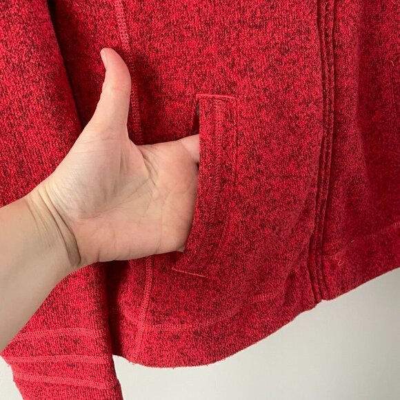 The North Face Full Zip Mock Neck Casual Outdoor Fleece Basic Jacket Red Small - Picture 6 of 9